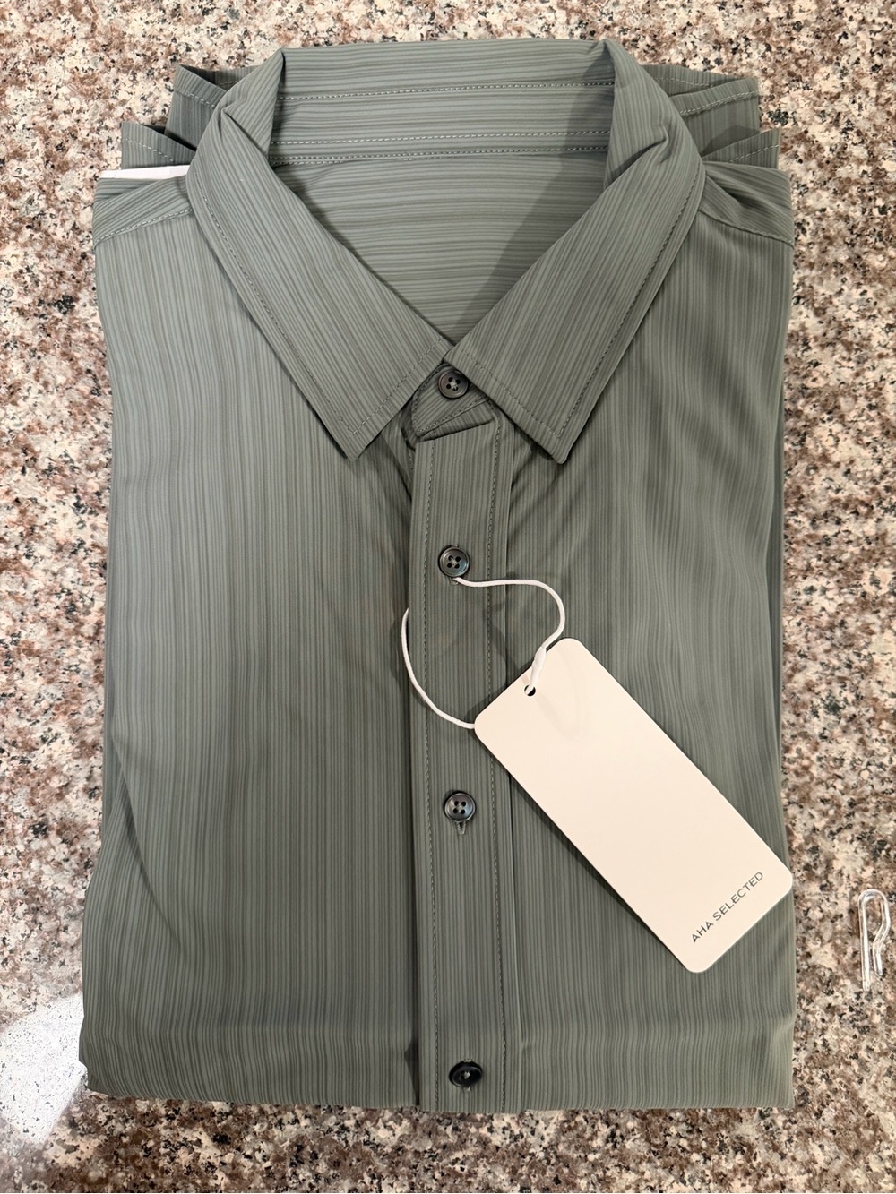Slim Fit Olive Green Men’s Dress Shirt -